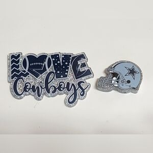Flatback Love Cowboys Acrylic Focal Bead Crafts Football Badge Keychain Magnet